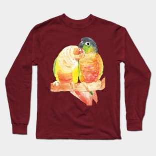 green cheeked conure lover watercolor Long Sleeve T-Shirt